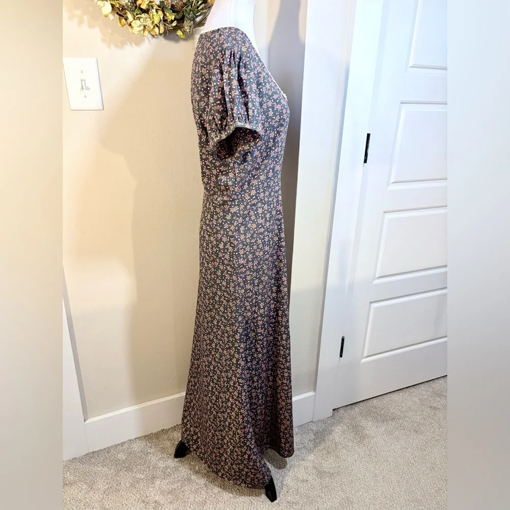 NATURAL LIFE Juliette Dress Floral Grey/Pink Boho Cottage Maxi Dress~ Large 🧡 - Picture 6 of 11